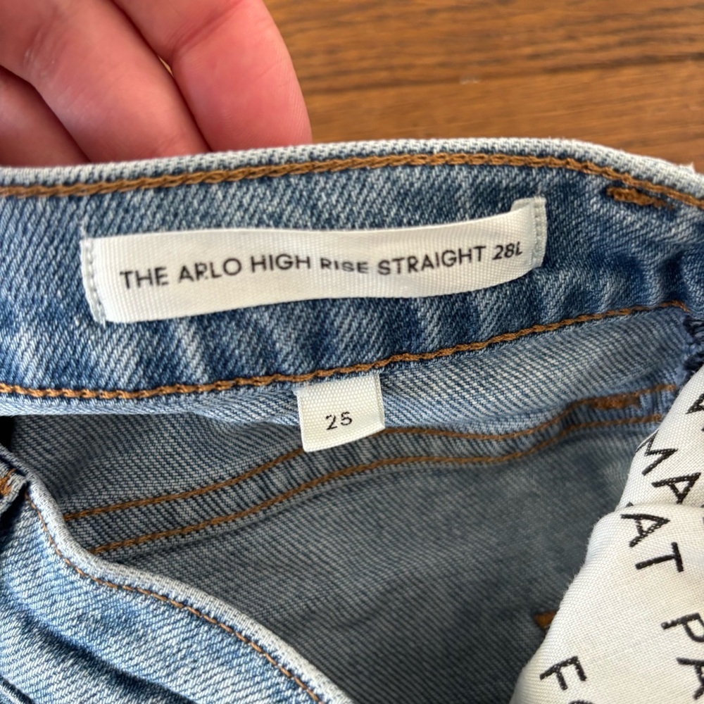 Denim Forum Aritzia The Arlo Hi-Rise Straight Jean Distressed - Picture 10 of 14